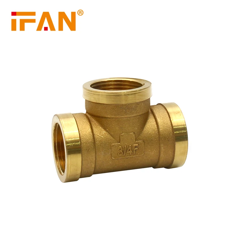 Wholesale Bronze Female Tee CW-617 Brass  Plumbing Fitting 1/2-2inch Copper Pipe Connector Brass Equ