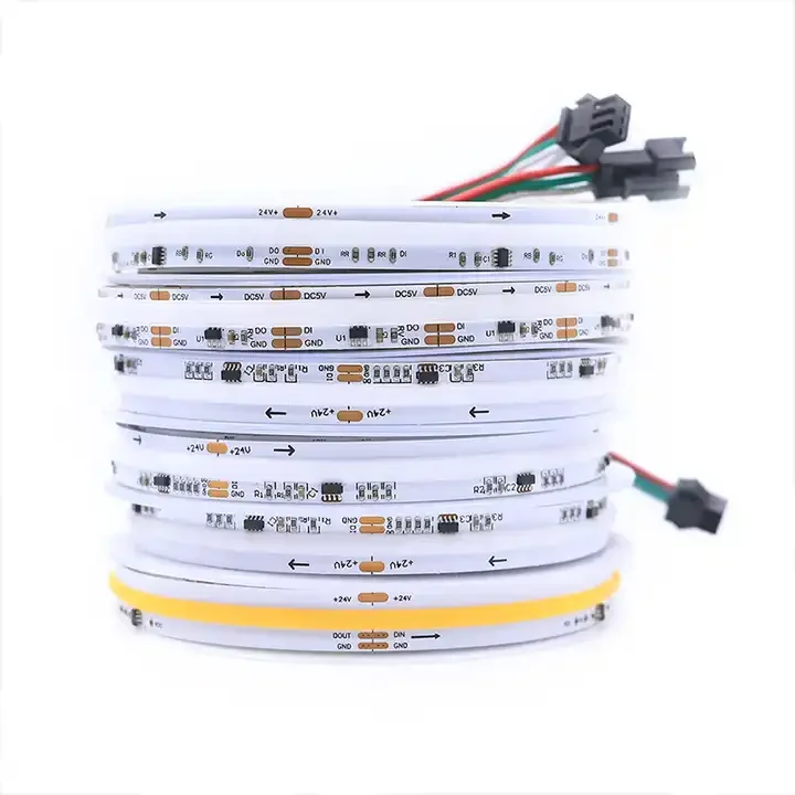 Addressable Magic Digital Dotless COB Stripe Tape 12V 24 12mm 720Leds 720 Chips Pixel Silicone Flex RGB Smart Led Strip Lights