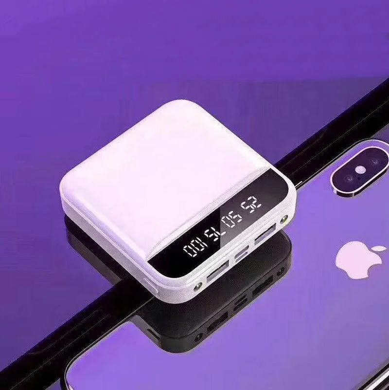 Square Charger Mini Power Bank Mirror Power Bank Charger 20000 MAh Mini Size Square Power Bank for Most of Mobile Phones Devices