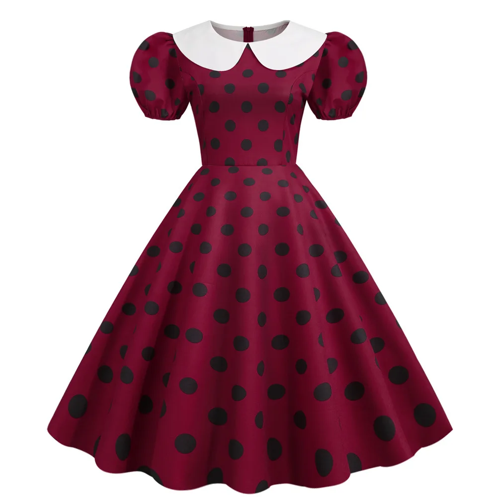 open lace back dress Vintage 1950s Red & White Polka Dot Dress main image 1