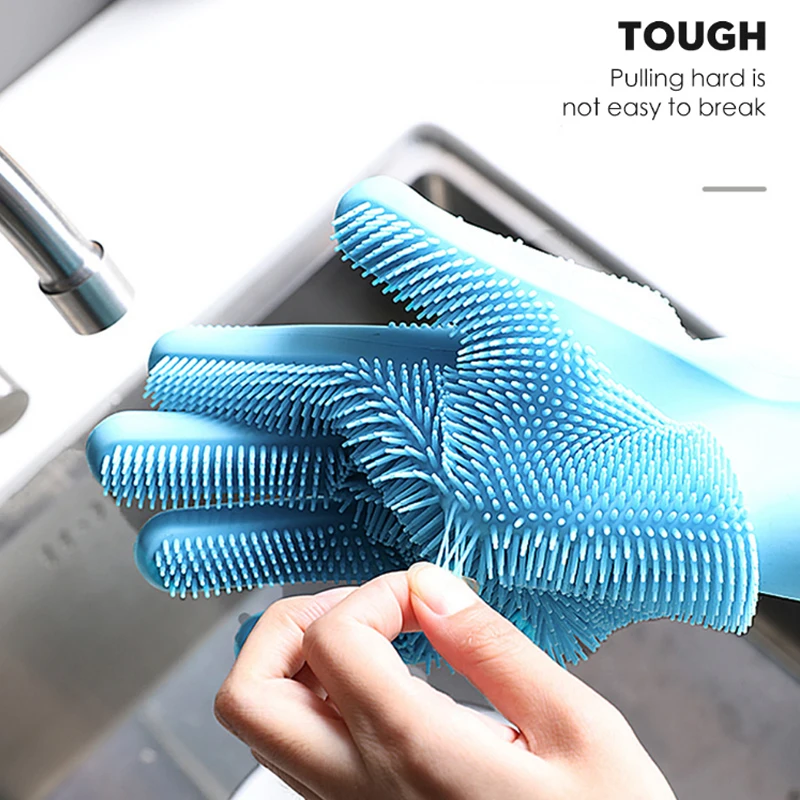 Silicone Cleaning Gloves Multifunction Magic Silicone Dish Washing Gloves For Kitchen Household