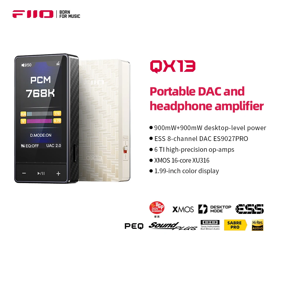 FiiO QX13 Portable DAC Amp, ES9027PRO 8-Ch DAC, | Ubuy