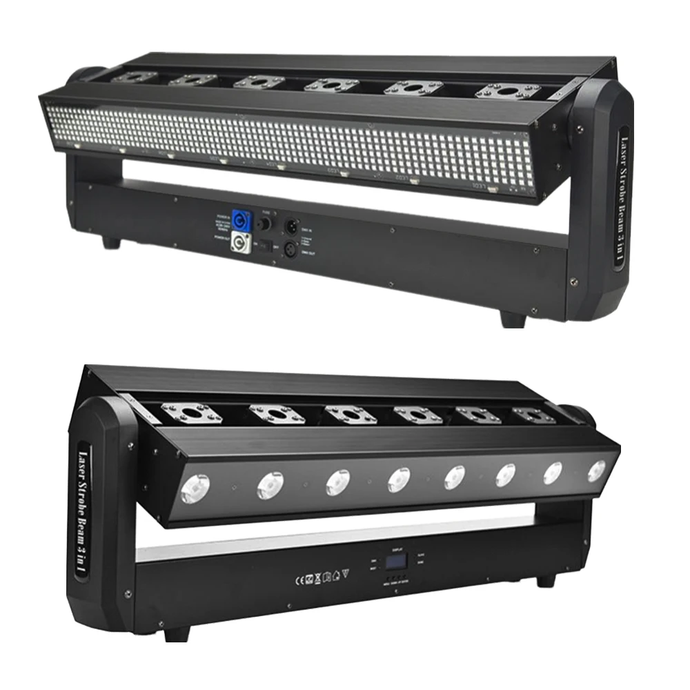3W赤色レーザーストロボビーム3in1 LEDムービングヘッドライトバー