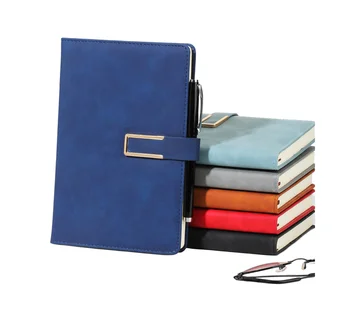 Luxury Customised A5 Notebook with PU Leather Cover High Quality Fabric PP Diary Thread Sewing Saddle Stitching Notepad