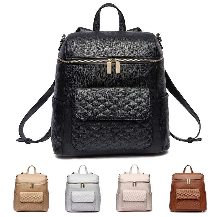 abingdon waxed cotton canvas and leather backpack Tom Beckbe Canvas Backpack Bark main image 0