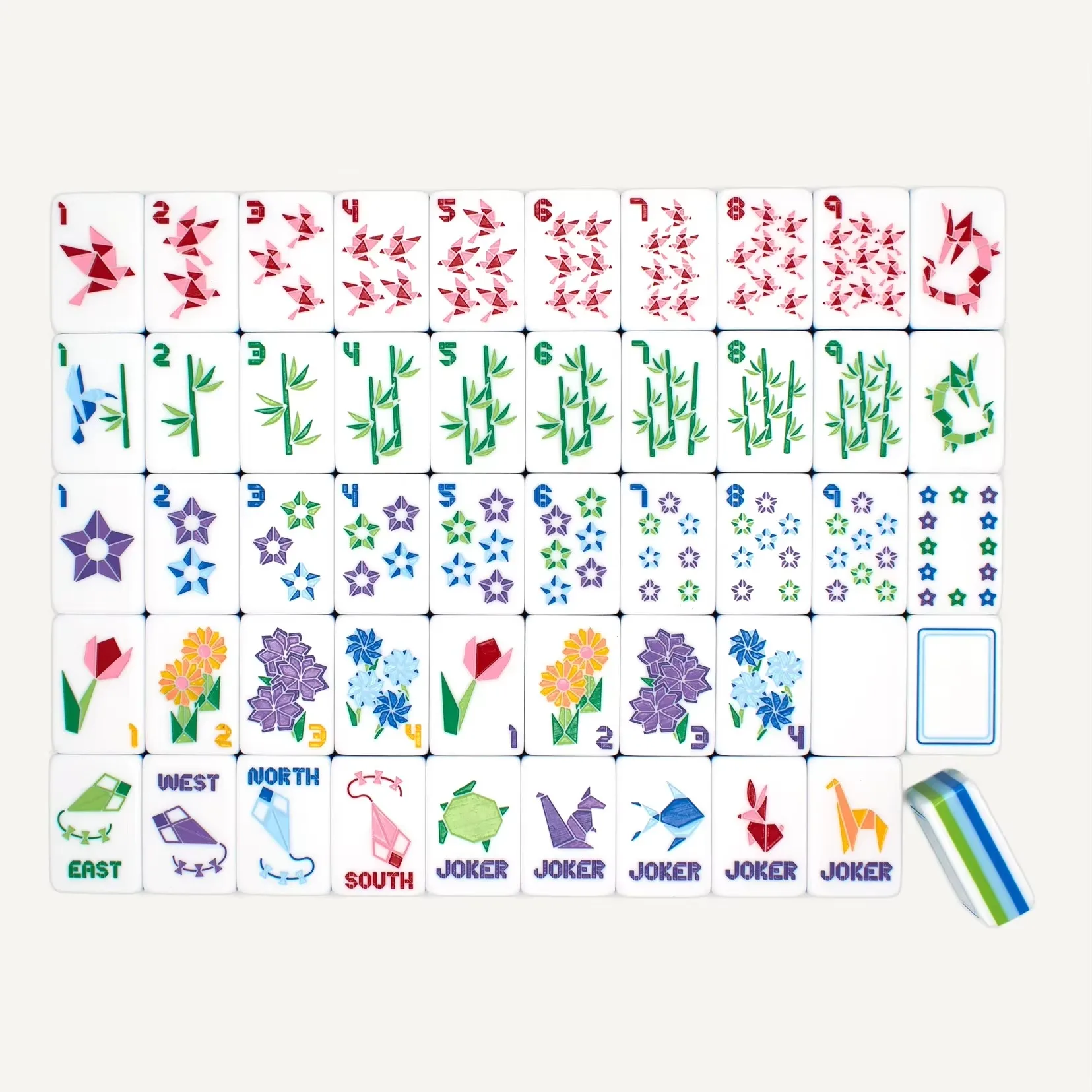 Lake Blue Luxury Modern 5 Layer Acrylic Foldable American Mahjong Tiles Portable Outdoor Hand Play Entertainment Family Indoor