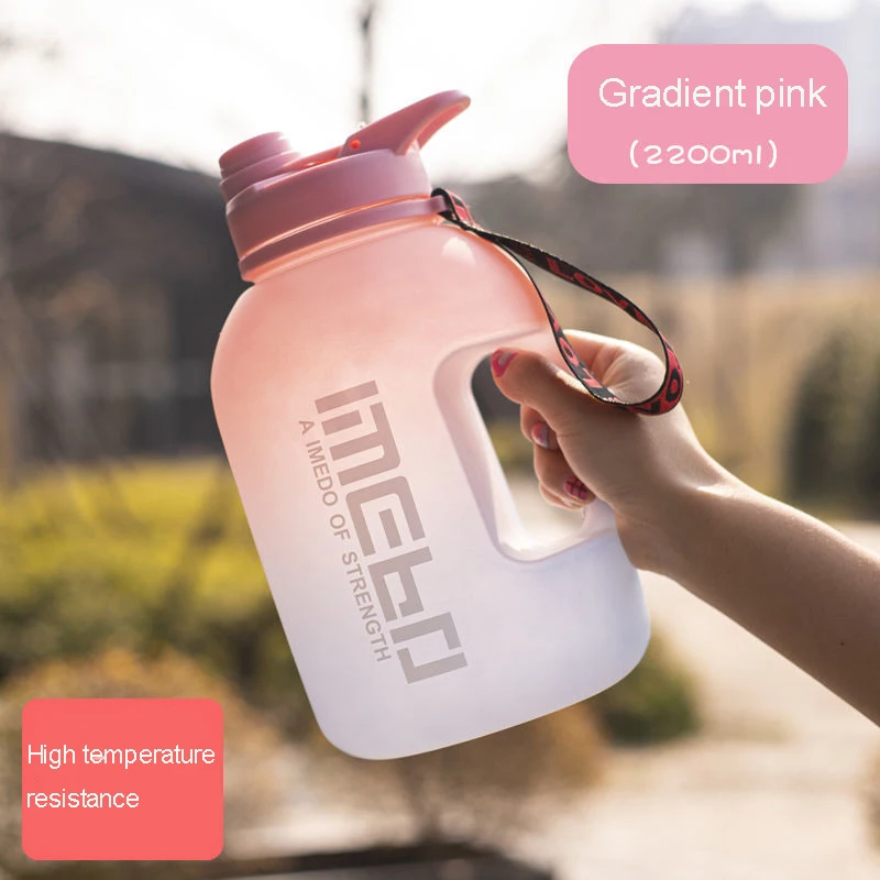 2200Ml Large Capacity Plastic Sports Bottles Portable Outdoor Travel Cold  Water Cup Fitness Gym Protein Shaker Water Bottle