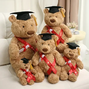 Hot Sale Wholesale Factory Graduation Plush Custom Teddy Bear With Hat Stuffed Graduation Bear for SouveniGifts