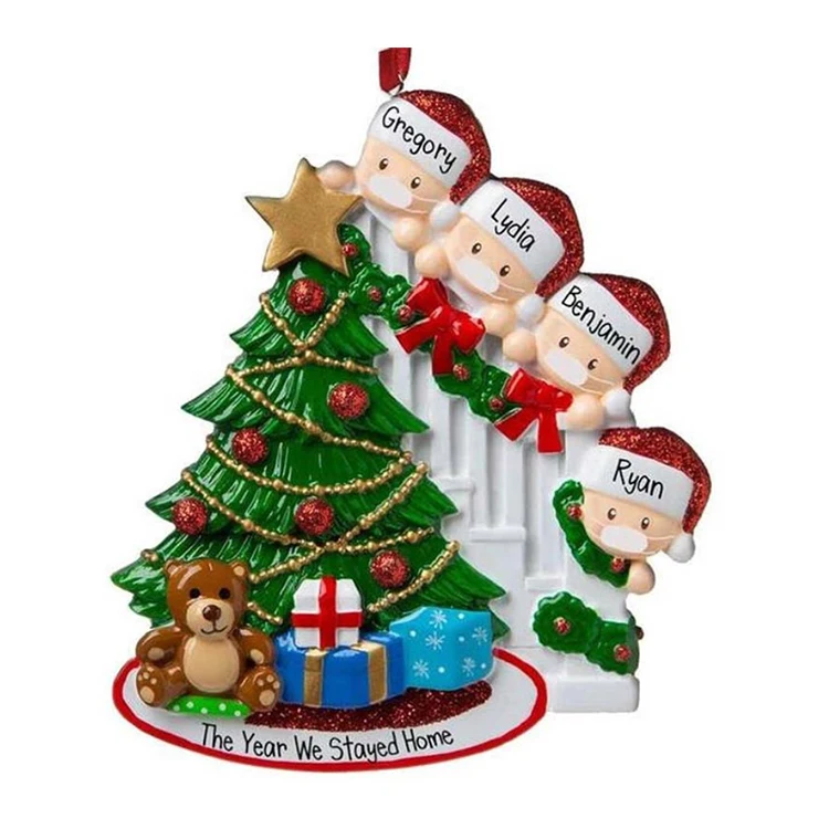 2020 Quarantine Stayed Home Family Personalized Tree Hanging Christmas Ornament 