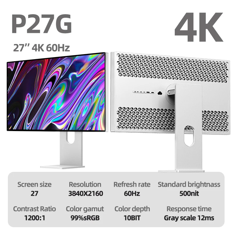 Kuycon P27U 27-Inch 4K Monitor - IPS, 60Hz, 99% sRGB Color, Ideal