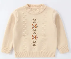 Spring and Autumn Girls Knitted Sweater Long Sleeve Cotton Infant Pullover Fashion Baby Clothes
