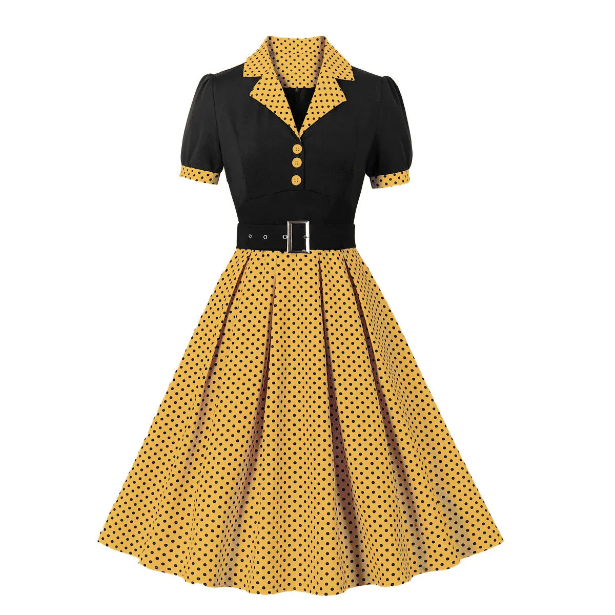 Women's Vintage Party Dresses With Belt Polka Dot Print Short Sleeve Hepburn Dress Fashion Midi Dress for Christmas| Alibaba.com Women's Vintage Party Dresses With Belt Polka Dot Print Short Sleeve Hepburn Dress Fashion Midi Dress for Christmas| Alibaba.com