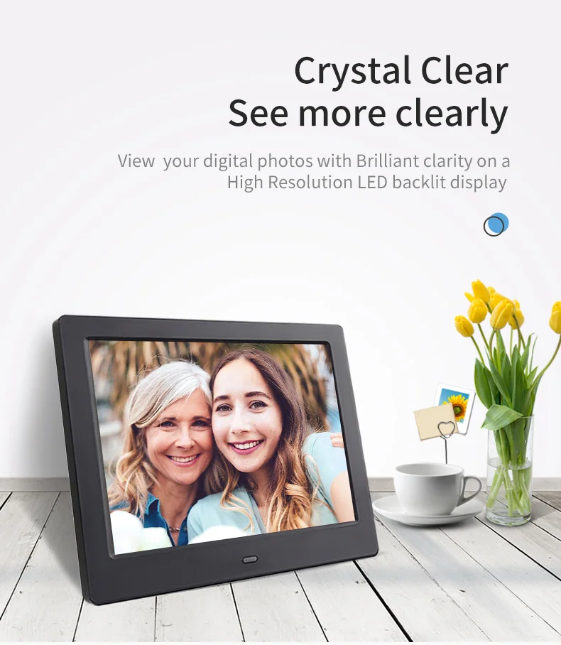 8 Inch New Design High Resolution Play Picture Video Loop Playback Digital Photo Frame Digital
