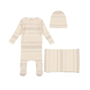 Wholesale Winter Custom Baby Apparel Clothes Sleep Footie Neutral Onesies Bodysuits Toddler Knitwear Romper