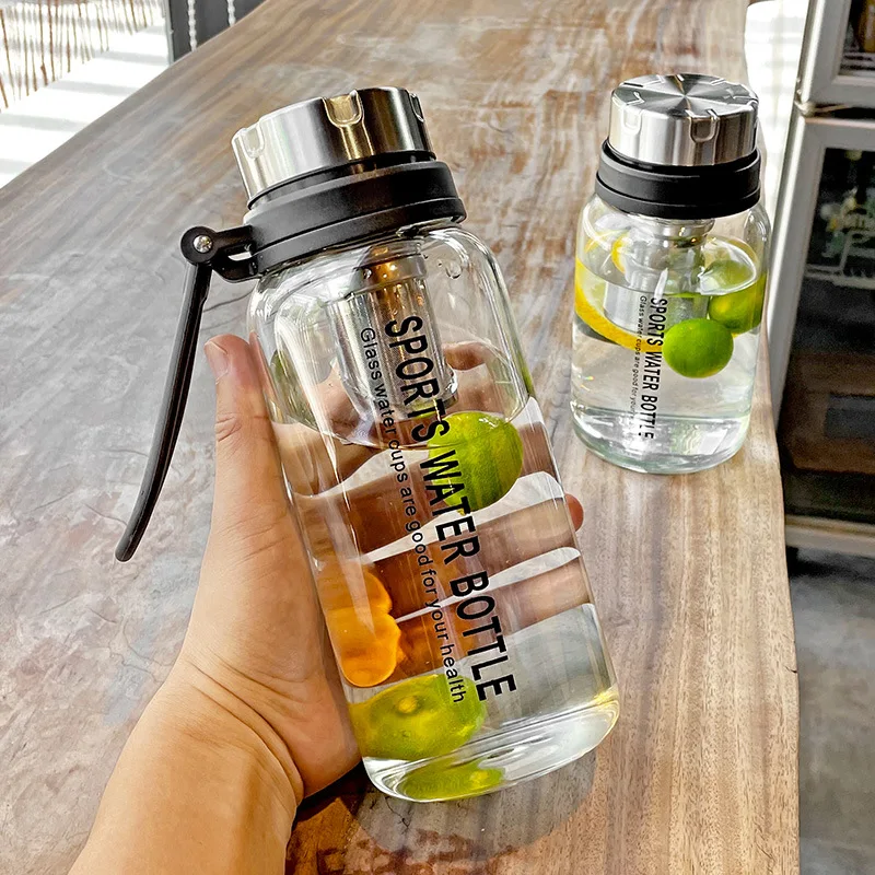 750ml Glass Water Infuser Bottle - Perfect for Gym & Outdoor