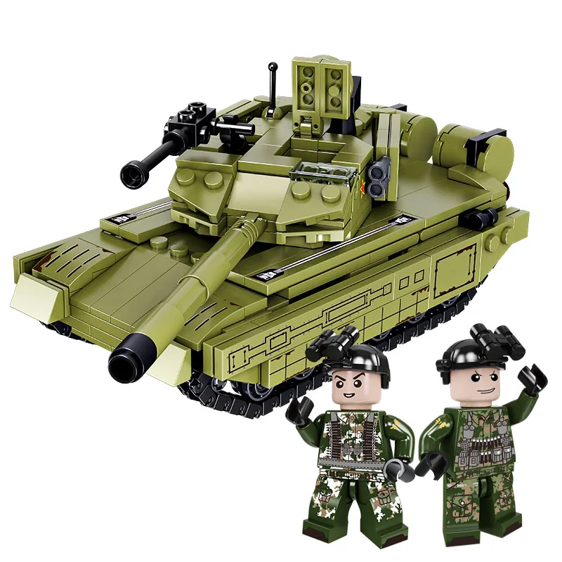 PANDAS World War Tank DIY Military Model Army Tank Soldier Play Set Artillery Armored Vehicle Building Block Made of Plastic