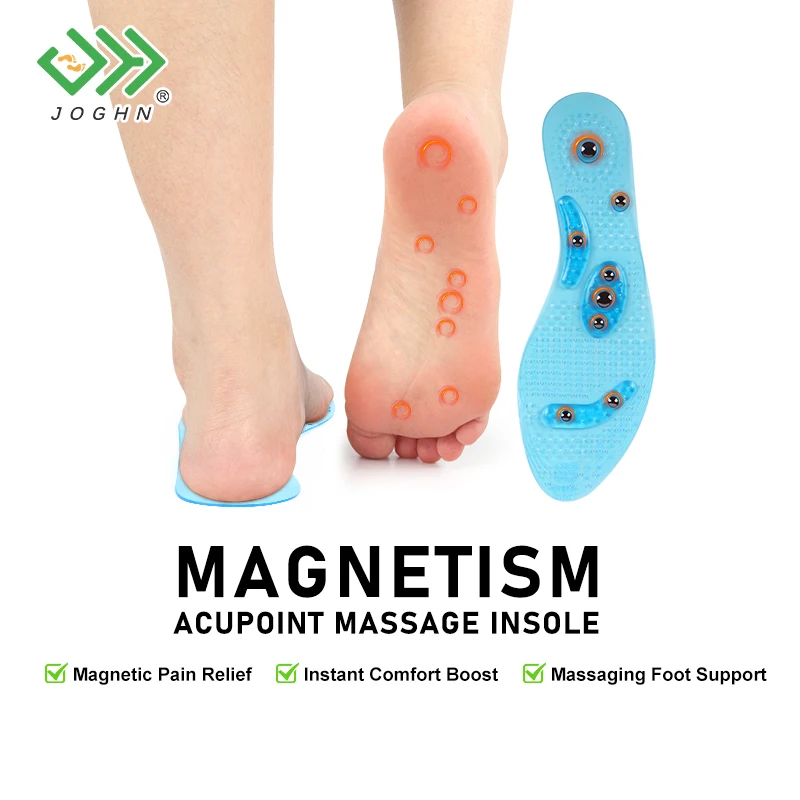 JOGHN-plantillas magnéticas de Pvc para masaje de pies, cómodas