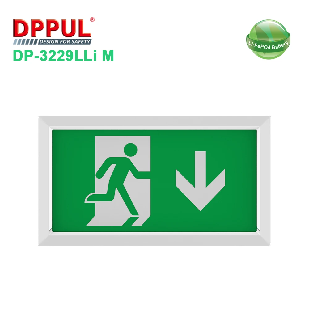 Custom Ultra-thin Flat Escape Indicator IP20 Illumination LED Emergency Light Edge Lit Exit Sign