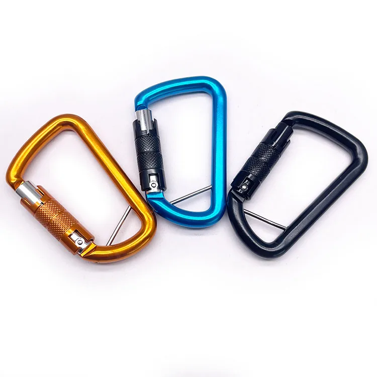Шнурок 9 кН D-образной формы на заказ автоматические винтовые крючки многофункциональный инструмент для кемпинга открытом воздухе черный карабин