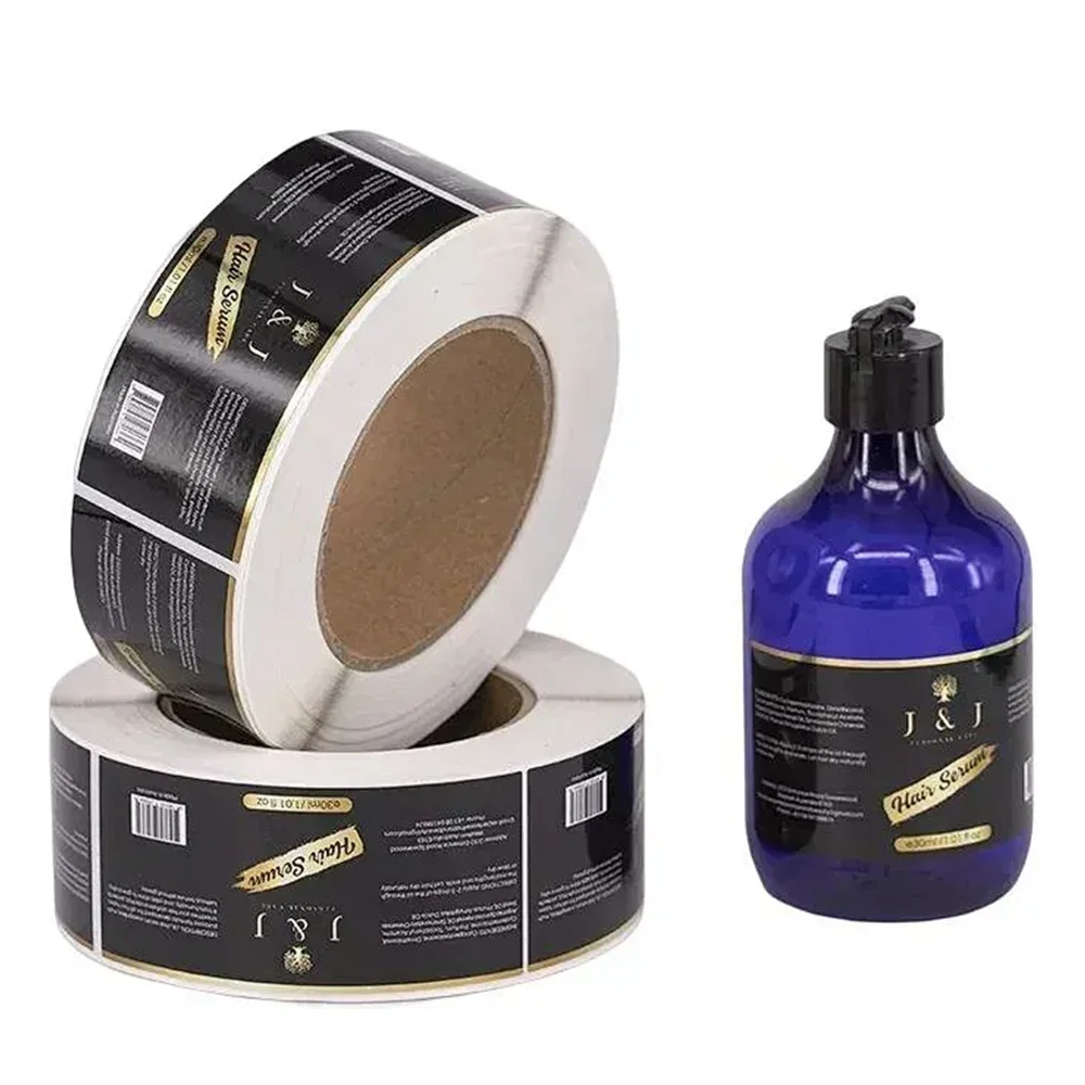 Custom Adhesive Pet Silver Foil Label For Packaging Hot Stamp Logo ...