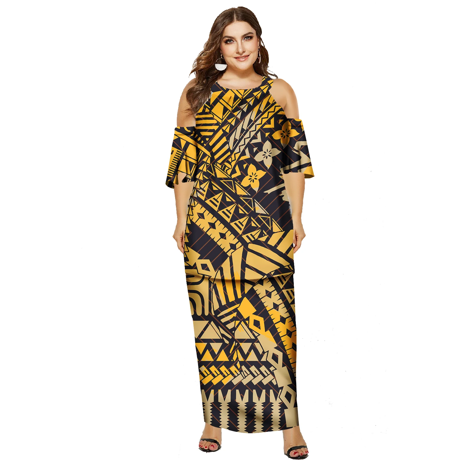 Custom Polynesian Tropical Flower Plus Size Women's 2 Pieces Set Dress  Polynesia Samoa Tattoo Loose Club Dresses Puletasi| Alibaba.com