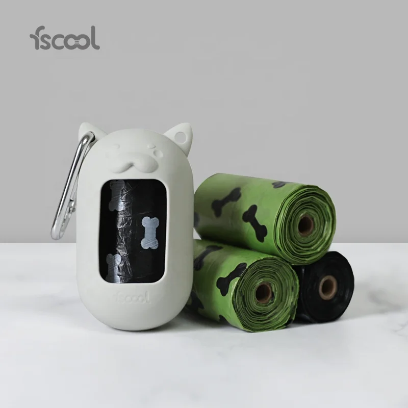 Walking Pet Dog Shit Poop Trash Waste Bags Holder Total Degradation Dog Poop Bags With Dispenser