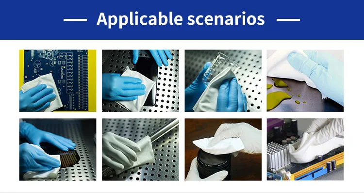 Industrial Cleaning 110gsm Disposable Lint Free White 9inch Dry Cleanroom 100% Polyester Wiper 1009SLE