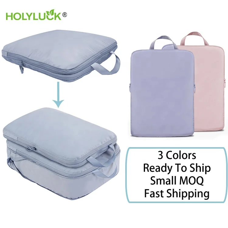 2 Packs Compression Packing Cubes Set For Travel Essentials Waterproof