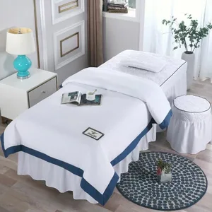 Beauty Salon Bedding Set Luxury Modern White Bedspread Coverlets Quilt Wholesale Massage Bed Sheets Spa Cover