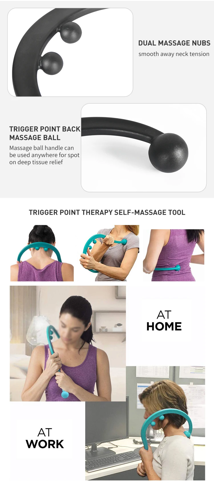Deep Tissue Dual Trigger Point Shoulder Massager, Neck Massager, Ergonomic  Handle Design - China Deep Tissue Dual Trigger Point Massagers, Neck  Massager