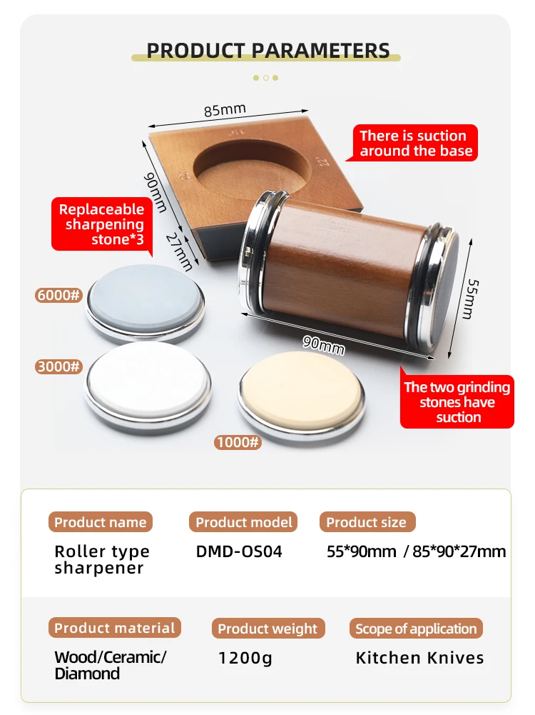 New Tumbler Rolling Knife Sharpener With Replaceable Knife Sharpening Stones Kit For Home Buy