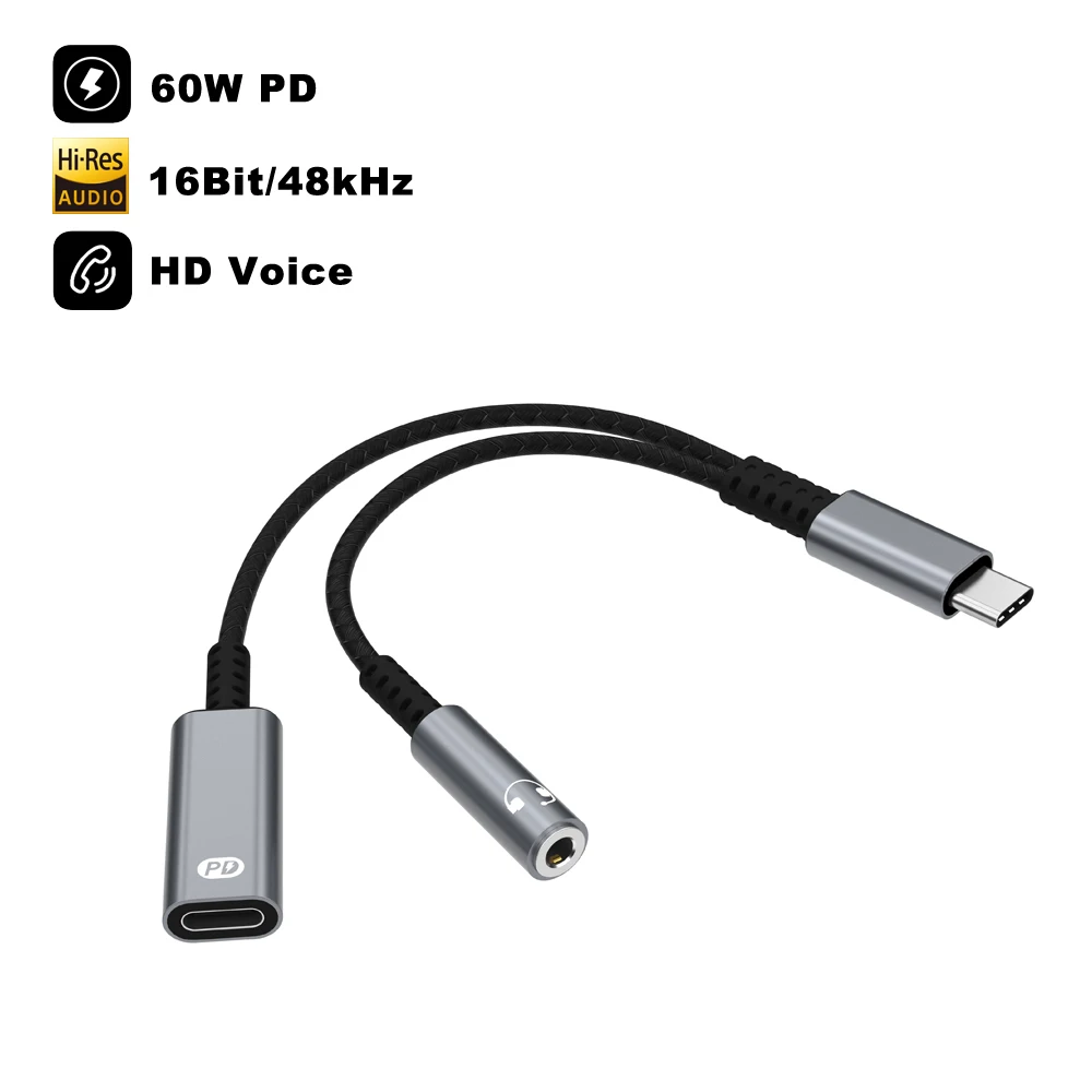 Adaptateur USB-C Vers Jack 3,5mm - 2 Pièces, Compatible Smartphone, Tablette, Ordinateur, Audio Haute Qualité