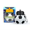 Botella de fútbol plegable de silicona de 550 ml, blanca y negra.