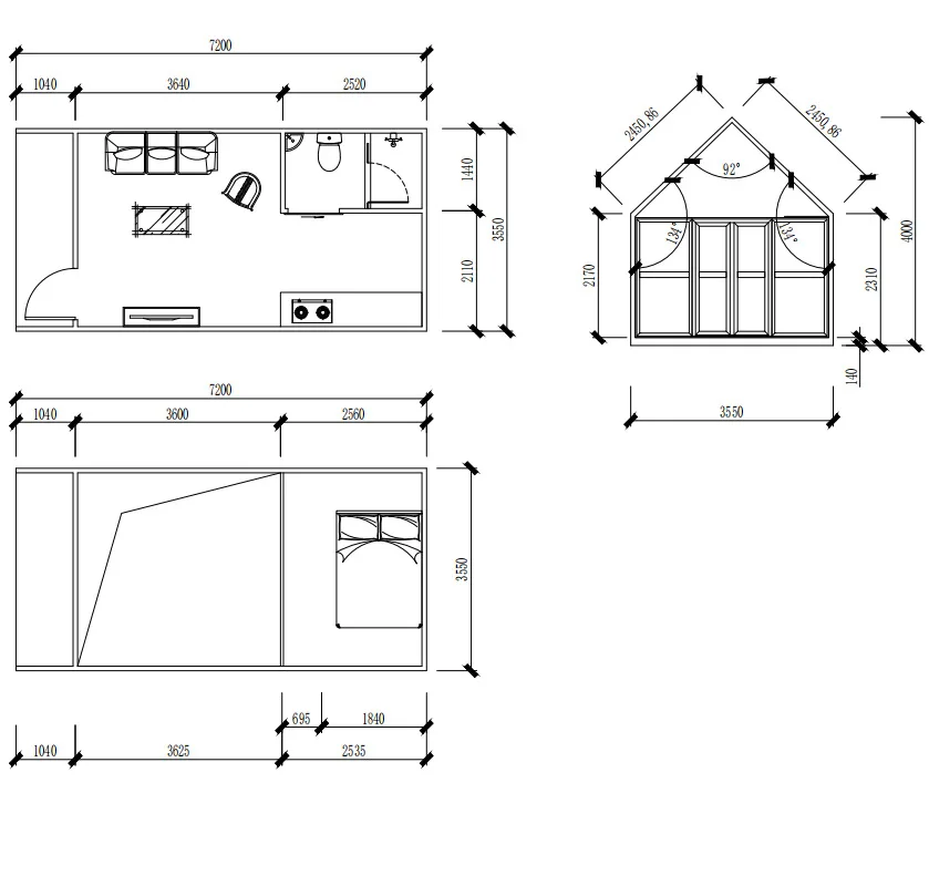 Fast Install Steel Structure Prefabricated Luxury Villa Two Storey Prefab a Frame House Triangle Prefab House