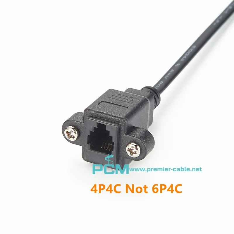 RJ11 RJ10 RJ9 plug 4P4C to RJ10 Jack panel mount 4P4C with screw details