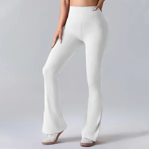 Top Selling Custom Logo Butt Lifting Breathable Sports Bottom High Waist V Shape Waist Flare Legging for Women