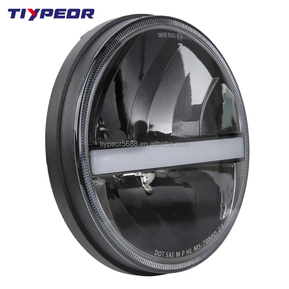 product tiypeor 7inch led headlight for car motorcycle off road for jeep wrangle with ring brand chip turn signal drl-7