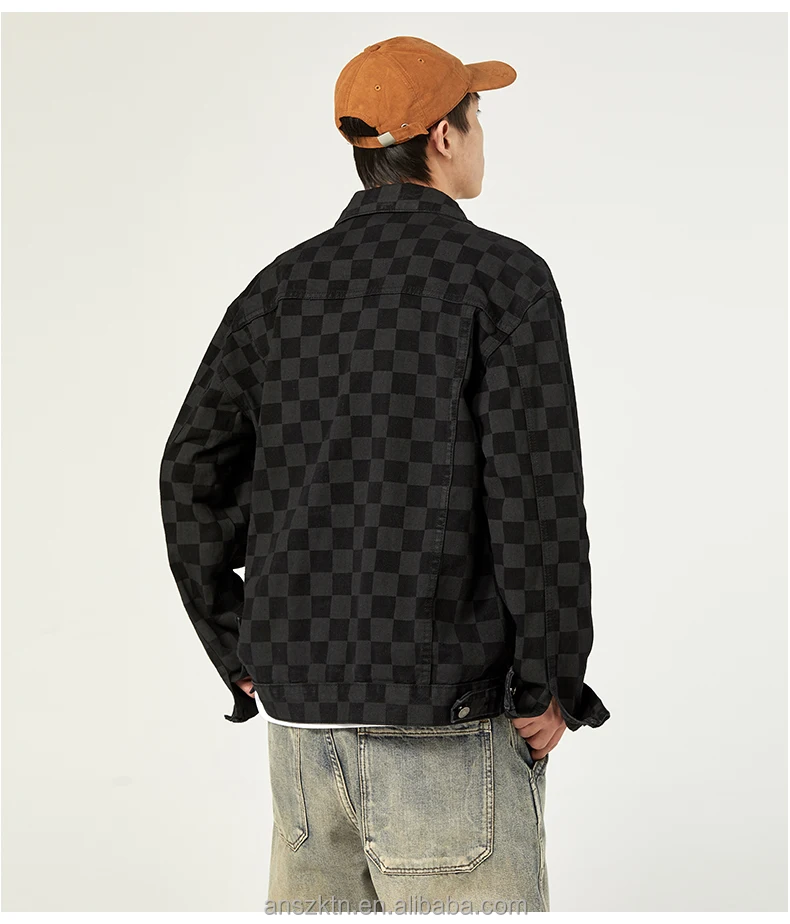 Men spring autumn denim coat cargo fashion casual Jean jacket_voghion.com