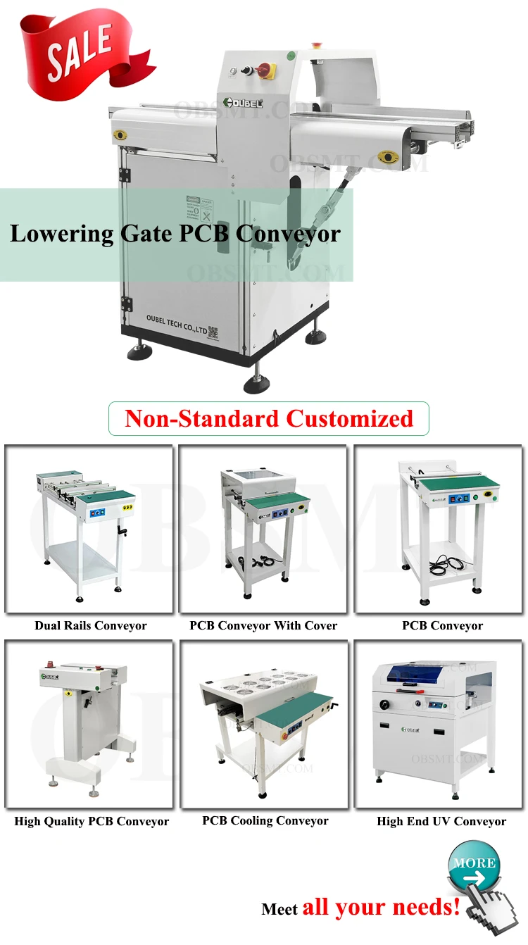 High Speed Smt Handling Equipments Pcb Linkage Conveyor With Lowering ...