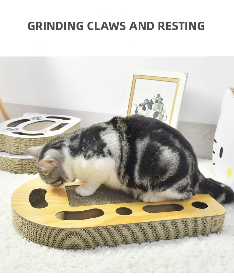 Large Sunflower Corrugated Cat Scratch Board Bell Cat Toy Cathole ...