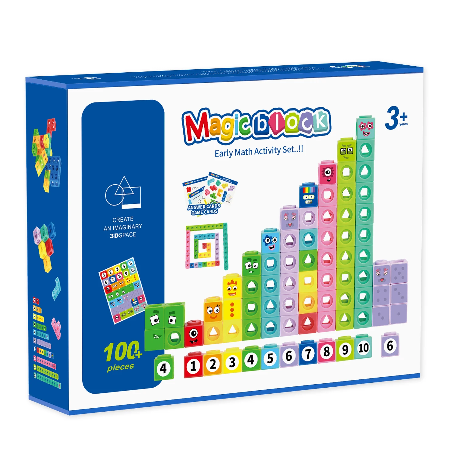 Mathematical Number Blocks Link Cube Educational Toys Kids Learning Math Toy
