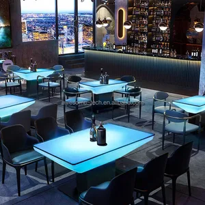 Modern Indoor Party Illuminated Plastic Coffee Table LED Furniture for Living Room