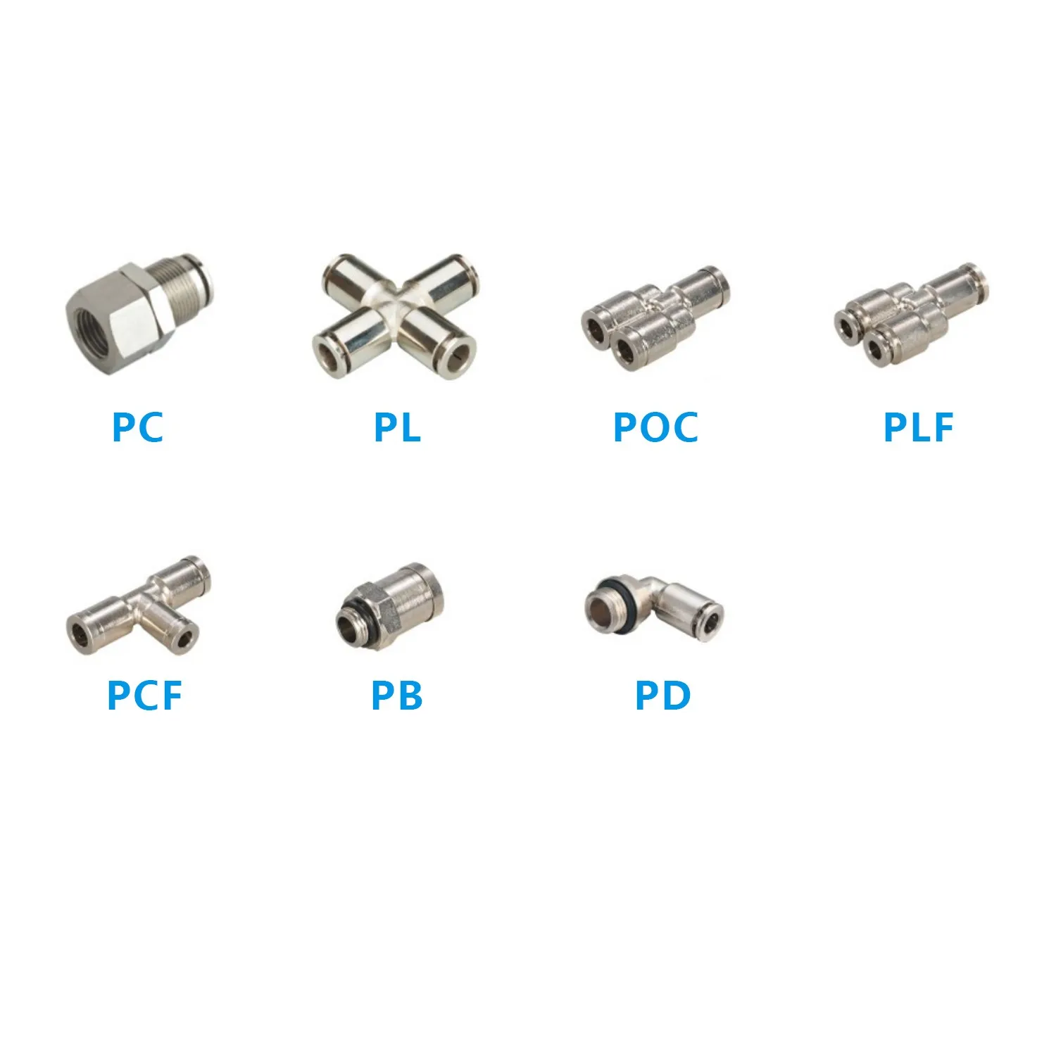 Factory Stainless Steel Fitting Pneumatic Fittings Parts Connectors Pc