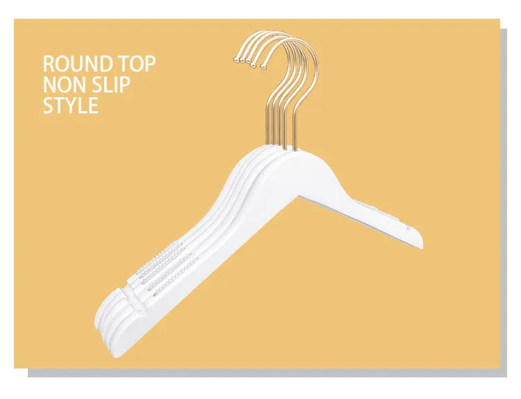 Custom Logo Clothing Shop Luxury Clothing Hanger Non Slip With Gold Clip Kids Adult Wood Hanger