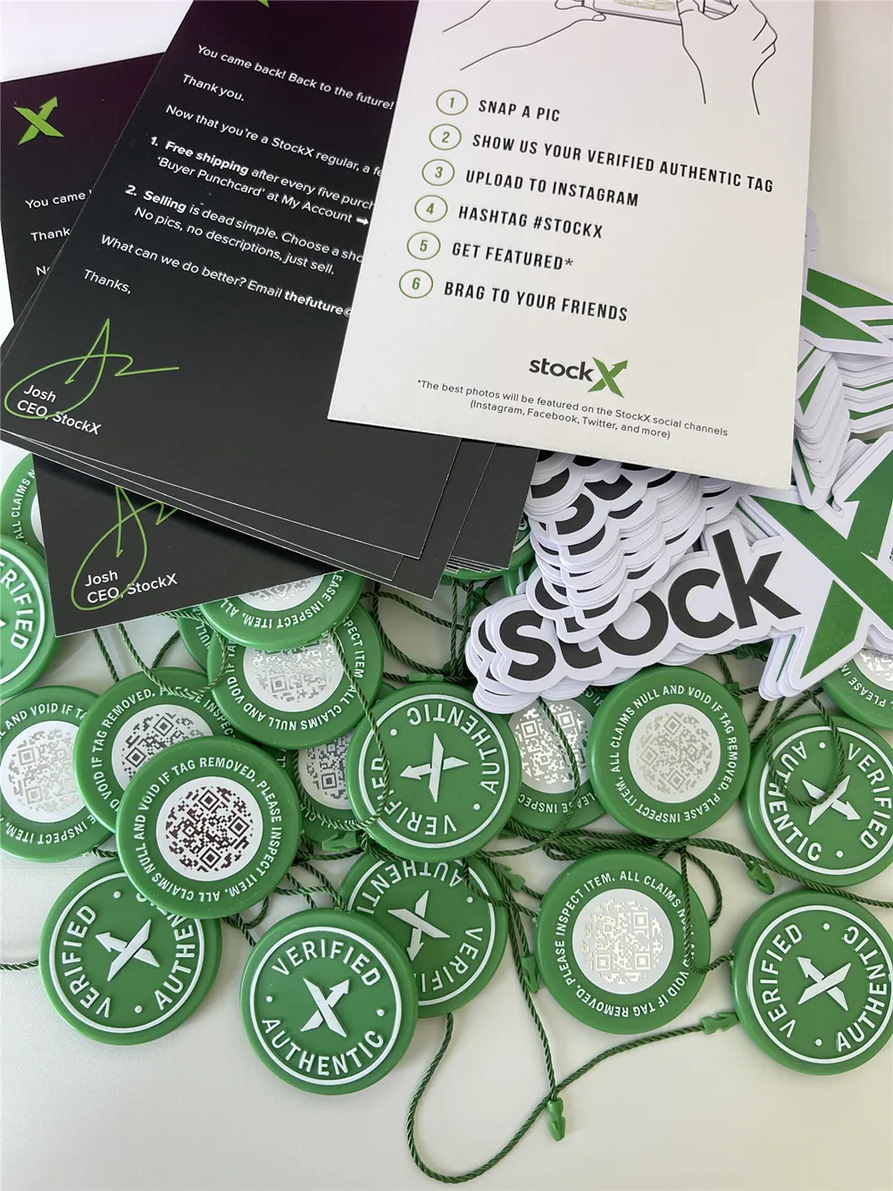 Stock X Og Qr Code Sticker Stockx Card Green Circular Tag Plastic