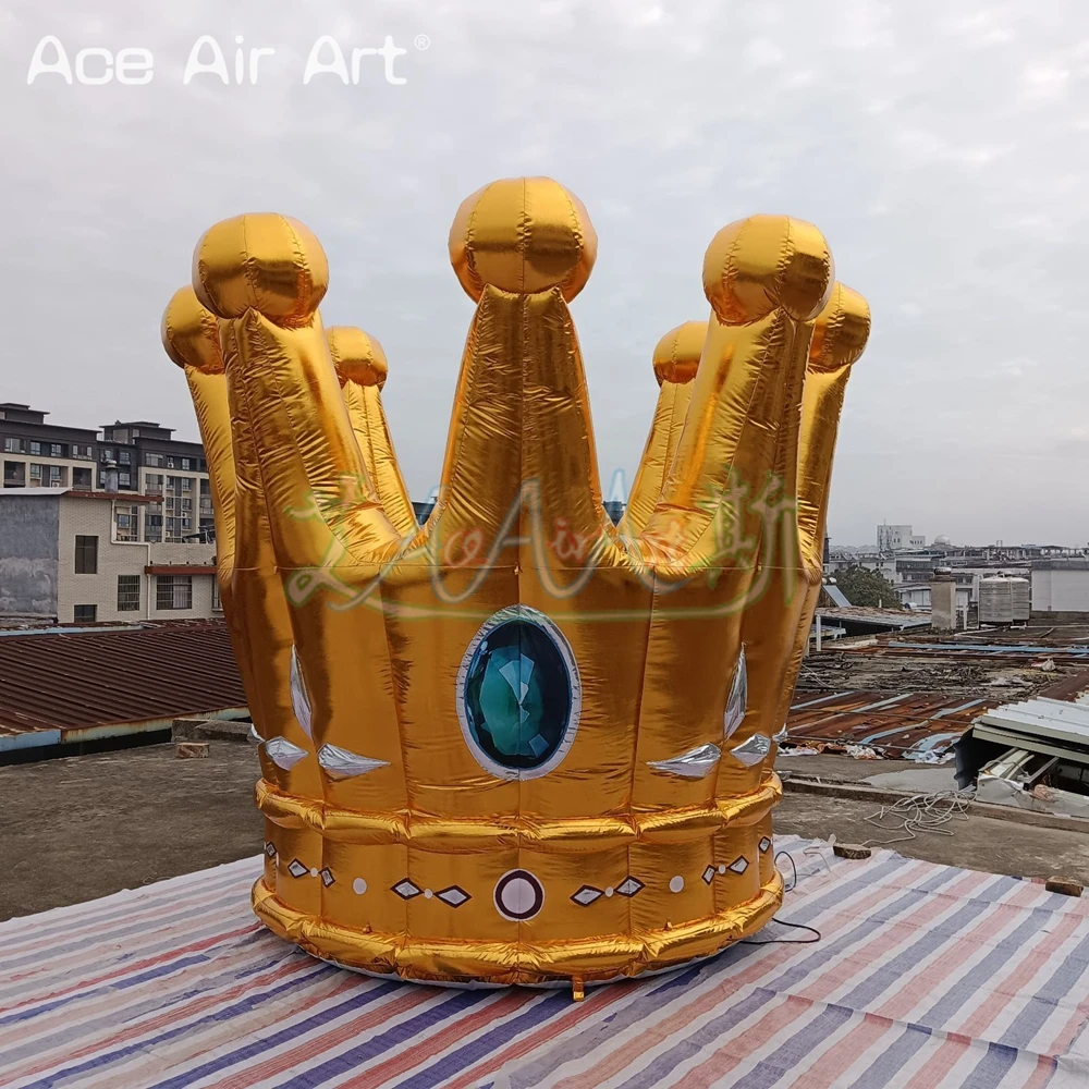 Custom 3 Meter Inflatable Golden Crown Model With Air Blower Airblown ...