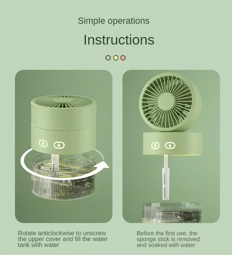 USB Humidify Table Fan Can Add Ice and Water Spray Desktop Powerful Electric Fan Student Dormitory Strong Wind or Small Wind