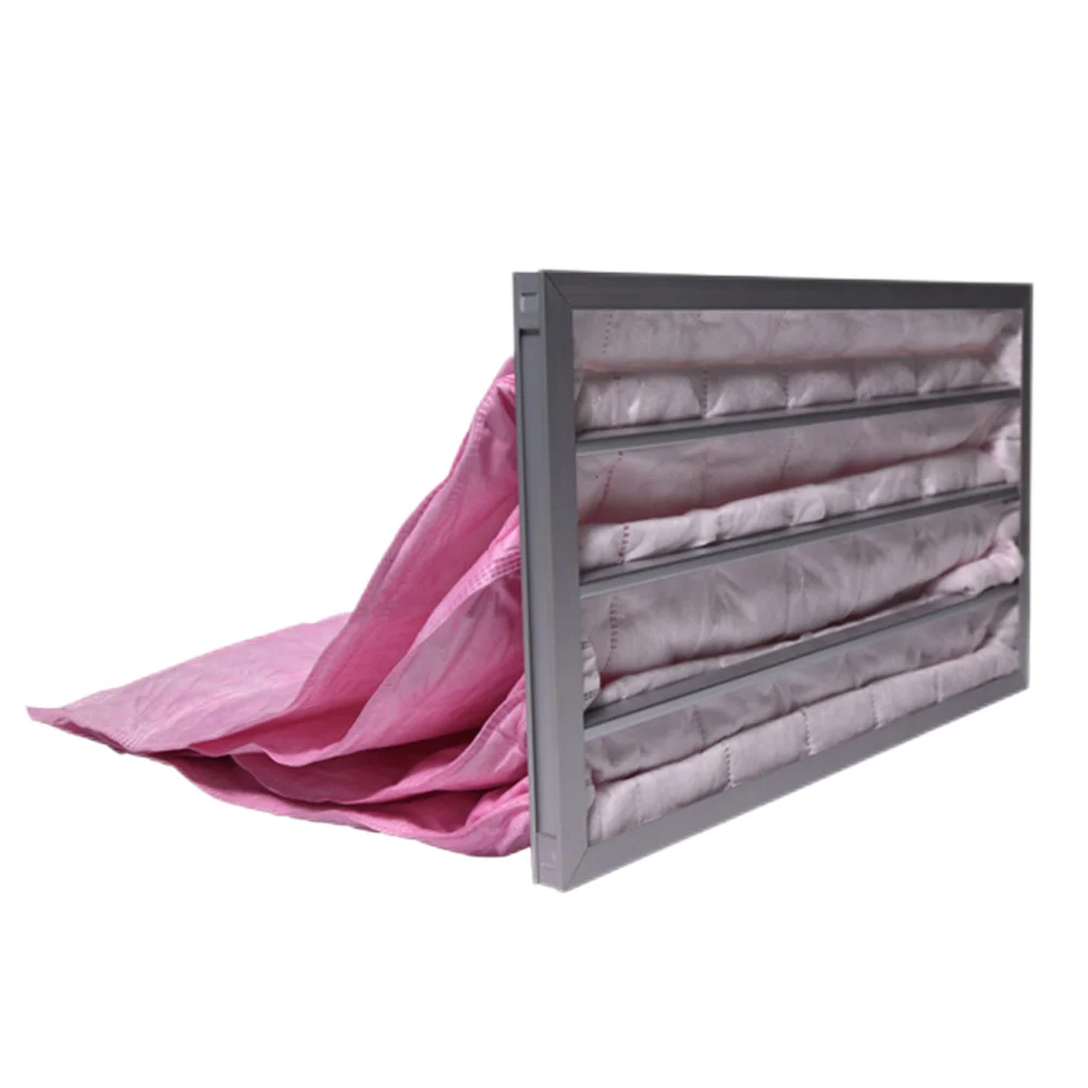 Walson Custom  Selling Medium Efficiency Bag Filter Aluminum Alloy Frame Pockets Filter HVAC Ac Furnace Air Filter