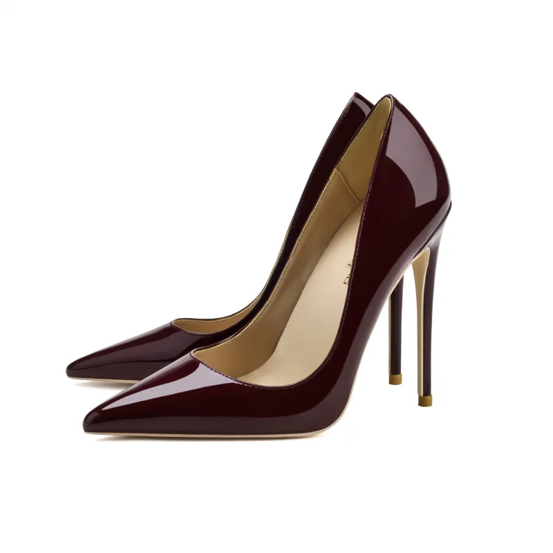 For Busy Girl TC1010 Woman's Red Wine Stiletto Heels Sandals Fashionable Pointed Toe Pumps for Summer Autumn Big Size Women's Sh