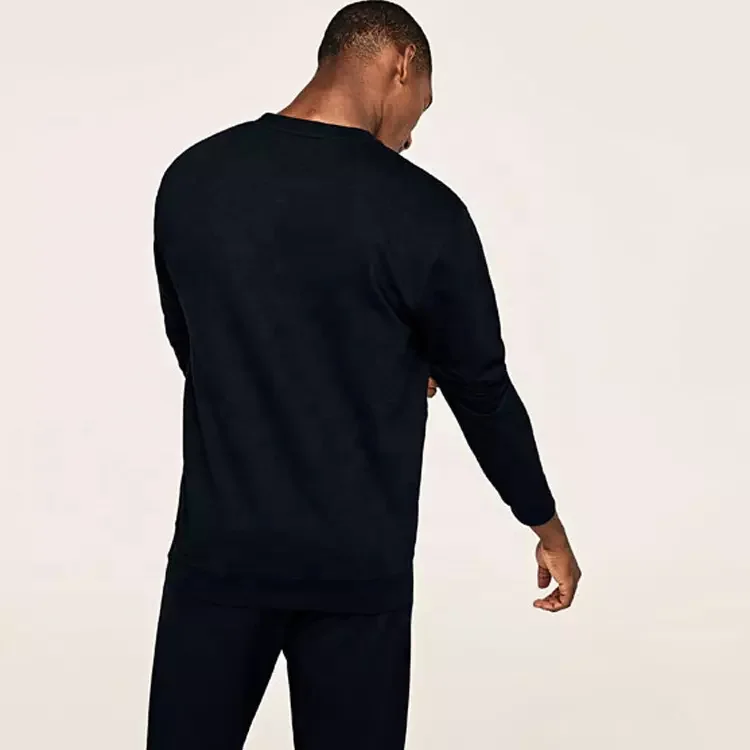 Custom Mens Long Sleeve Crewneck Visual Rose Embroidered Sweatshirt Cotton